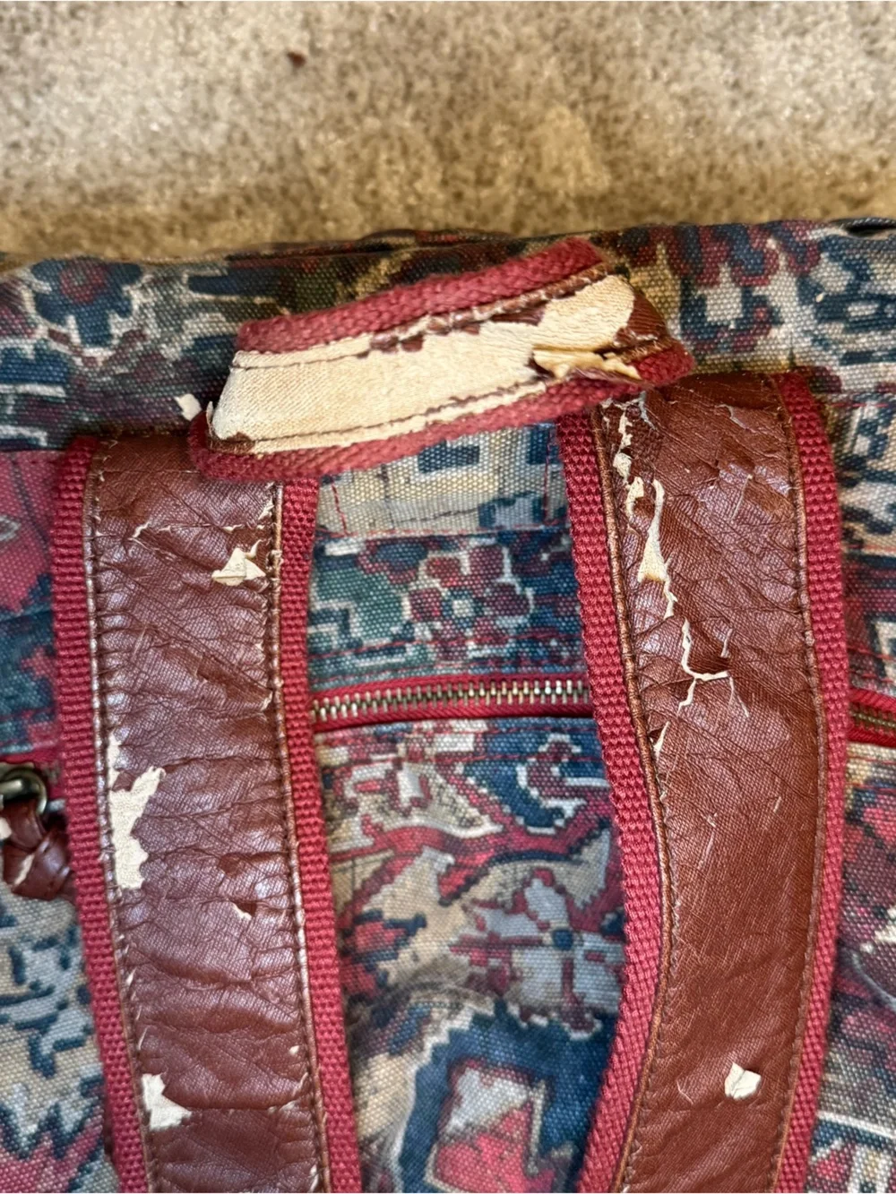 ECOTE Cloth Tapestry-Style Boho Backpack in Red